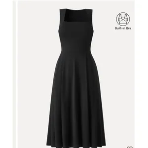 OGL Move Ponte Square Neck Midi Bra Dress with Pockets Black S thumbnail 6