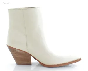 Sam Edelman Jane Ivory Leather Pointed Toe Block Heel Fashion Western Ankle Boot thumbnail 1