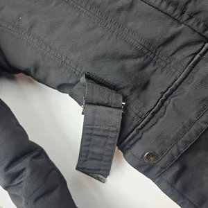 Zara Basic Black‎ Snap Button Pockets Full Zip Belted Lined Hooded Jacket Size M thumbnail 5
