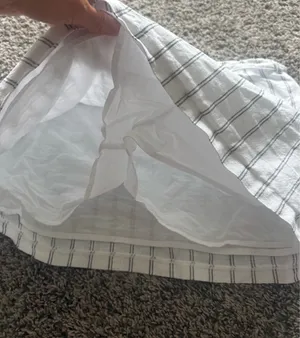 Abercrombie & Fitch White Mini Skort with Thin Gray Pinstripes thumbnail 9