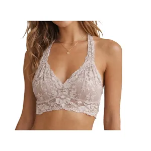 Free People Intimately‎ Bra Bralette XS Beige Lace Stretch Fit Racerback Lined thumbnail 2