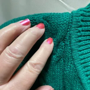 Vintage ☘️American Weekend green size M Ramie cotton sweater. Hong Kong thumbnail 2