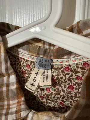 We the free yellow plaid Y2K cowgirl button down medium thumbnail 3