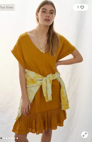 ANTHROPOLOGIE Daily Practice Solana Ruffled Tunic Dress Small thumbnail 1
