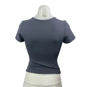 Aritzia Contour Women's Blue Short Sleeve Slim Strech T Shirt Tee Top Size S thumbnail 3