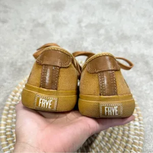 Frye Women’s Ludlow Low Top Yellow Canvas Lace Up Sneaker Shoes Size 8 thumbnail 5