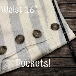 LOFT Gray & White Striped Pencil Skirt with Button Accents & Pockets Size 8 NWT thumbnail 7