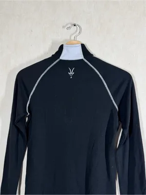 ibex Women’s Merino Wool Thermal Base Layer 1/4 Zip Shirt Longsleeve in Black M thumbnail 5