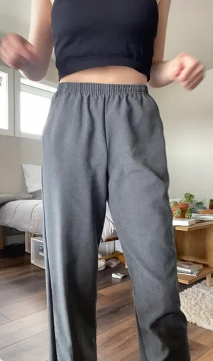 Vintage  Gray Cropped Dress Pants thumbnail 3