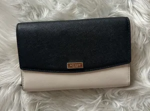 kate spade Black and Cream Bi-Color Saffiano Wallet no strap thumbnail 1