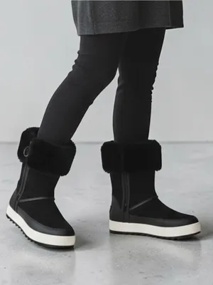 Koolaburra by Uggs women Black Suede leather fur Tynlee waterproof boots US 9 thumbnail 1