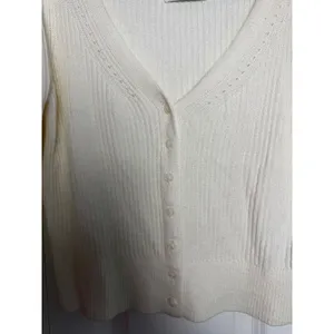 Abercrombie & Fitch Cream Knit Mutton Sleeve Cropped Cardigan Sweater Size XS thumbnail 5