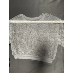 gray fuzzy cropped crewneck sweatshirt‎ Size M thumbnail 6