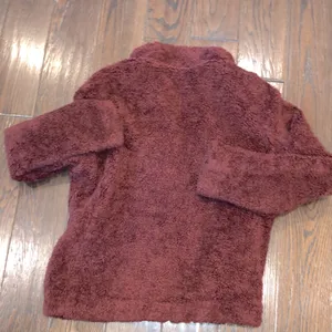 Pendleton burgundy fuzzy zippered fleece jacket size large thumbnail 6