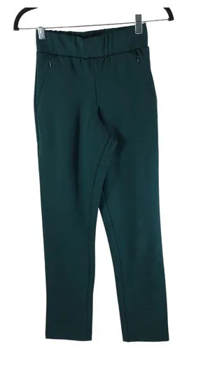 Universal Standard Womens Ponte Pants Pull On Zip Pockets Green 4XS US 00-0 thumbnail 1