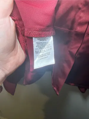 NWT LOFT Burgundy Satin Button Front Blouse Women XL Long Sleeve thumbnail 6