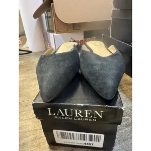 Lauren RALPH LAUREN Womens NEW Londyn‎ Black Suede Mules Flats Size 6 thumbnail 4