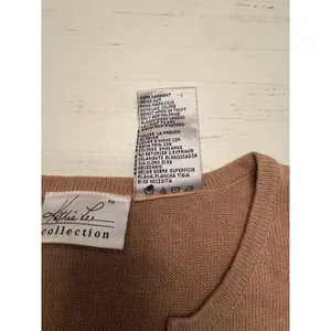 Kathie Lee Collection Tan Floral Embroidered Short Sleeve Cardigan Sweater Small thumbnail 3