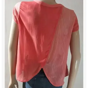 Free People We the Free Viscose Dark Coral Gauze Blouse size M Orange top thumbnail 4