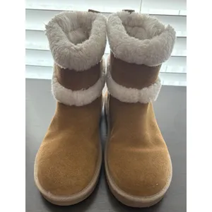 Koolaburra by UGG Suede Mini Winter Boots Barlee Chestnut Women's Size 8 thumbnail 3