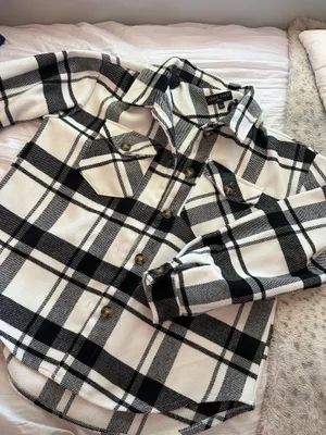 Black & White Checkered Shacket Multiple thumbnail 2