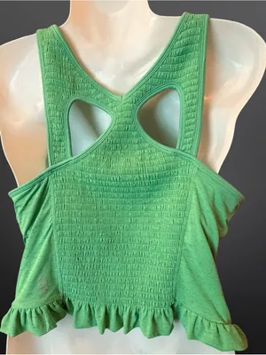 Free People Fp Movement Smockin’ Hot Green Crop Top Xl 💚 thumbnail 9