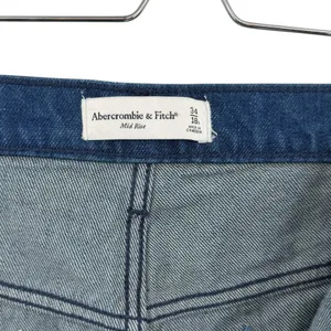 Abercrombie Mid Rise Trouser Jeans Wide Leg Dark Wash Denim‎ Women's 34/18S NWT thumbnail 7