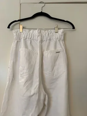 Zara White Paperbag Waist jeans Sz 2 thumbnail 4