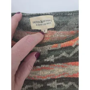 Denim & Supply Ralph Lauren Sweater Womens S Southwestern Aztec Orange EUC thumbnail 6