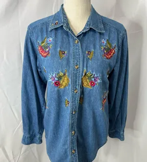 Vintage Bobbie brooks denim chambray embroidered shirt thumbnail 13