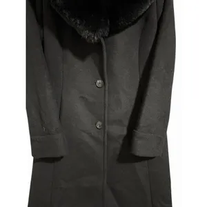 Lauren Ralph Lauren‎ Faux-Fur-Collar Wool Blend Coat Black Women's Size 4 thumbnail 7