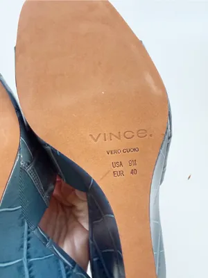 VINCE Pia Leather Wedge Sandals - Lake Blue Size 9 thumbnail 7
