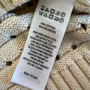 Joie Open Stitch/Weave Sweater, Cream, Size Large, Polo, Cozy, Comfy thumbnail 5
