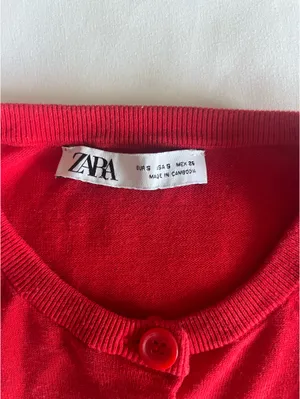 ZARA Red Button Down Long Sleeve thumbnail 3