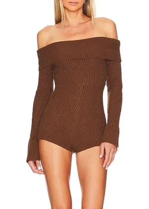 Revolve all the ways Kalina long sleeve off shoulder romper size small thumbnail 7