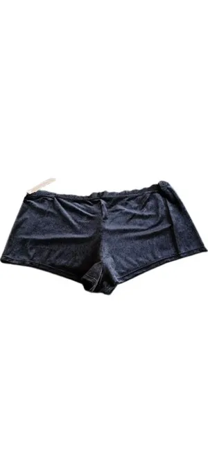 Gilligan O'Malley Womens Black Velvet Chemise and Matching Shorts Sleepwear Set thumbnail 3