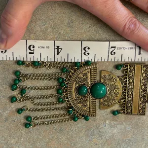 Like NEW Boho Oriental inspired jewelry piece faux jade festive necklace thumbnail 8