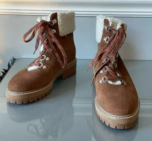 The Fix Mika Brown Suede Shearling Hiking Boots 7.5 thumbnail 1
