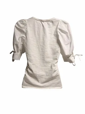 Nation LTD Ladies White Puff Sleeve Blouse Size Small thumbnail 6