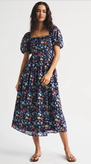 Abercrombie Floral Puff Sleeve Dess thumbnail 1