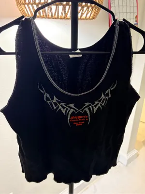 Wave Trade Black Cotton Tank Top - X-Large thumbnail 1