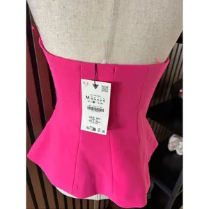 Zara pink corset top size M cute going out shirt NWT thumbnail 3
