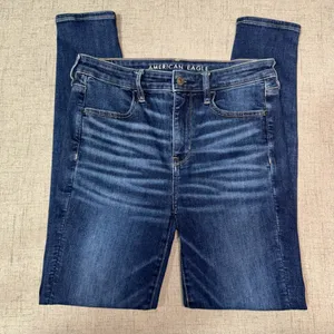 American Eagle AE Next Level High Waisted Jegging Dark Skinny Jeans Size 8 thumbnail 6