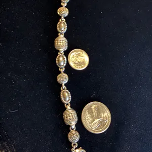 Vintage Avon Gothic Silver Tone Textured Bead Link Bracelet 7") thumbnail 3