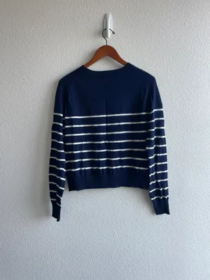 Z Supply Blue & White Striped Sweater thumbnail 5