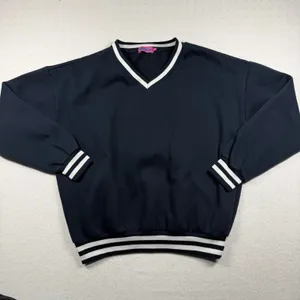 Edit by Edikted V-Neck Sweatshirt Women’s Small Blue Varsity Pullover Soft Cozy thumbnail 1