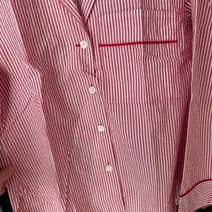 NWT J. Crew poplin pajamas top button down striped long sleeve shirt jcrew thumbnail 3