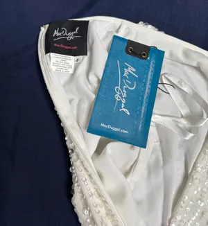 Mac Duggal Ivory Sequin Beaded Formal Maxi Dress Size 6 NWT thumbnail 6