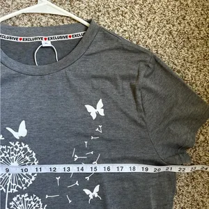 NWOT Grey Butterfly Flower Wish Comfy Casual Short-Sleeve T-Shirt Tee XL thumbnail 5