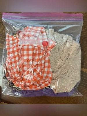 An orange and white gingham crop top with spaghetti straps and a back tie thumbnail 4